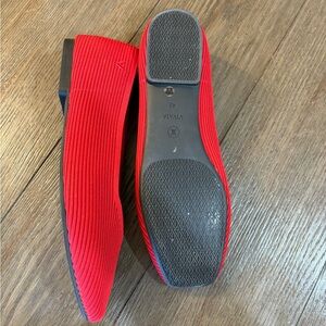 Vivaia Red flats, size 43, Square Toe, V-cut